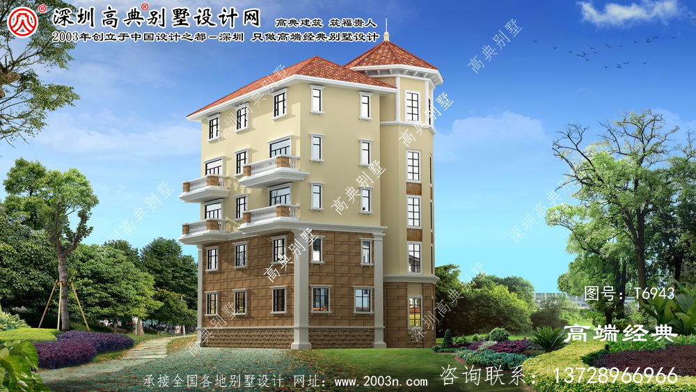 青龙满族自治县大气豪华5楼欧元复式别墅设计图。